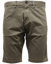 Armani - Militaire Groene Katoenen Bermuda Shorts - Lyst