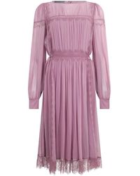 Alberta Ferretti - Kleedjes ,Roze ,Elegant Roze Jurk Met Geplooide Rok - Lyst