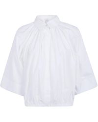 Patou - Overhemden ,Wit ,Cropped Sleeves Volume Blouse - Lyst