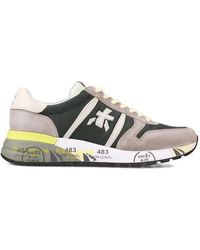 Premiata - Multicolor lander sneakers,grau und grün nylon wildleder sneakers,sneakers lander,sneakers - Lyst