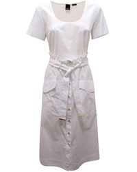 Pinko - Weiße Popeline Kleid Atteone Modell - Lyst