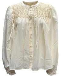 Ulla Johnson - Overhemden ,Wit ,Katoen Soffia Blouse Met Wijde Mouwen - Lyst