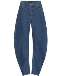 ROTATE BIRGER CHRISTENSEN - Jeans ,Blauw ,Katoen Draped Barrel Leg Jeans - Lyst