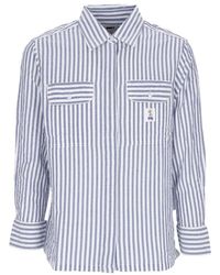 Obey - Overhemden ,Blauw ,Katoen Gestreept Shirt Met Lange Mouwen Set - Lyst
