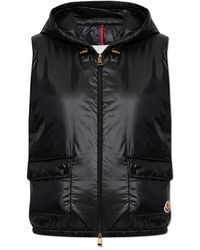 Moncler - Jassen ,Zwart ,Polyester Lansette Down Vest - Lyst