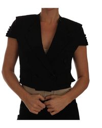 Dolce & Gabbana Short Croped Blazer Jacket - Zwart