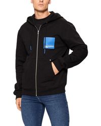 KARL LAGERFELD - Hoodies & Sweatvesten ,Zwart ,Katoen Box Logo Zip-Up Hoodie - Lyst