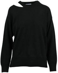 Alpha Studio - Truien & Vesten ,Zwart ,Wol Pullover Girocollo - Lyst