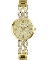 Guess - Accessoires ,Geel ,Rvs Horloge Met Armband - Lyst