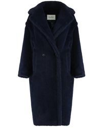 Max Mara - Jassen ,Blauw ,Wol Teddy Bear Icon Coat - Lyst