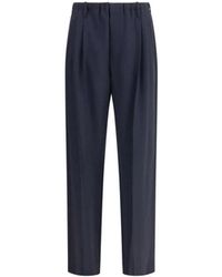 Brunello Cucinelli - Elastische Taille Wollen Pantalon Op Maat - Lyst