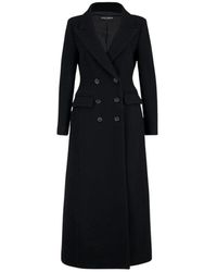 Dolce & Gabbana - Jassen ,Zwart ,Wol Double-Breasted Wollen Jas - Lyst