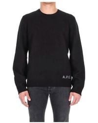 A.P.C. - Truien & Vesten ,Zwart ,Wol Edward Jumper - Lyst