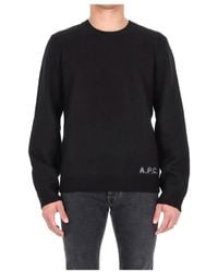 A.P.C. - Truien & Vesten ,Zwart ,Wol Edward Jumper - Lyst