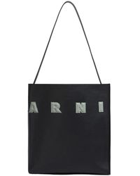 Marni - Tassen ,Zwart ,Leer Museo Hobo Tas - Lyst