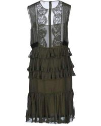 Emilio Pucci Knee Length Lace Ruffled Dress - Groen