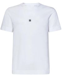 Givenchy - Weißes baumwoll-t-shirt mit 4g-stickerei - Lyst