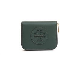 Tory Burch - Accessoires ,Groen ,Leer Zip Wallet - Lyst