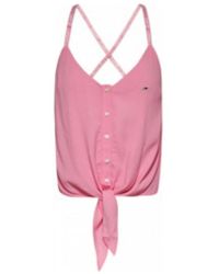 Tommy Hilfiger - Roze Spaghetti Top Voor - Lyst