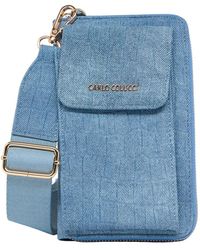 carlo colucci - Accessoires ,Blauw ,Slimme Portemonnee Met Telefoonvak - Lyst