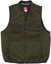 Nike - Chaleco Utilitario Tech Fleece Para Hombre Cargo Khaki/Negro - Lyst