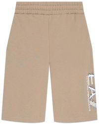 EA7 - Korte Broeken ,Katoen Shorts Met Geprint Logo - Lyst