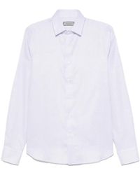 Canali - Overhemden ,Wit ,Katoen Paarse Lange Mouw Knoop-Up Blouse - Lyst