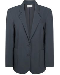 Jane Lushka - Oversize blazer aus technischem jersey | grau - Lyst