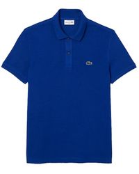 Lacoste - Tops ,Blauw ,Katoen Polo Shirt Klassieke Stijl - Lyst