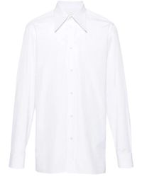 Maison Margiela - Camicia bianca in cotone con logo a quattro punti - Lyst