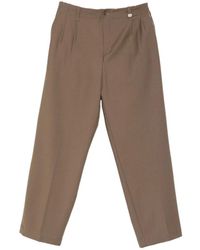 Myths - Broeken ,Bruin ,Wol Broek Met Wijde Pijpen En Persvouwen - Lyst