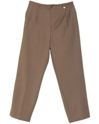 Myths - Broeken ,Bruin ,Wol Broek Met Wijde Pijpen En Persvouwen - Lyst