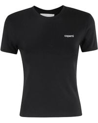 Coperni - Tops ,Zwart ,Monochrome Logo T-Shirt Met Halslijn - Lyst