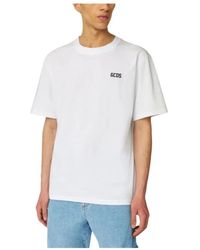 Gcds - Tops ,Wit ,Katoen Regular Logo T-Shirt - Lyst