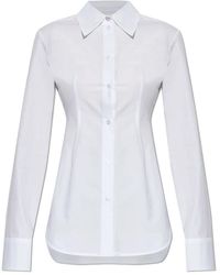 Sportmax - Overhemden ,Wit ,Katoen Piacere Shirt - Lyst