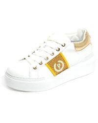 Pollini - Vegane Leder-Sneakers Mit Strass - Lyst