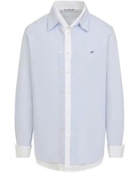 Acne Studios - Overhemden ,Blauw ,Katoen Katoenen Shirt - Lyst