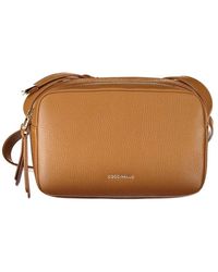 Coccinelle - Braune leder-schultertasche mit reißverschluss - Lyst