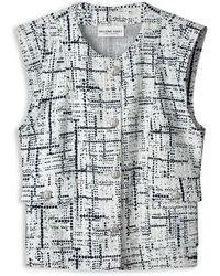 Helena Hart - Marine/Wit Bouclé Gilet Stilvoll Elegant - Lyst