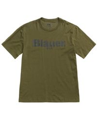 Blauer - Tops ,Groen ,Klassiek T-Shirt Met Korte Mouwen - Lyst
