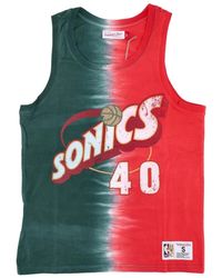 Mitchell & Ness - Fitness ,Veelkleurig ,Katoen Nba Tie Dye Tank Shawn Kemp - Lyst