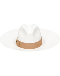 Borsalino - Sombrero de paja blanco con lazo - Lyst