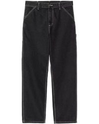 Carhartt - Schwarze Denim Reißverschluss Hose Gerader Schnitt - Lyst