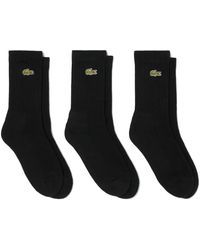 Lacoste - Ondergoed ,Zwart ,Katoen 3-Pack Sokken - Lyst