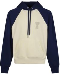 Ami Paris - Boxy Fit Hoodie Met Ami De Coeur Gebreide Patch - Lyst