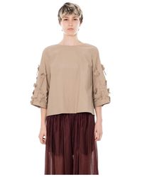 MEIMEIJ - Tops ,Flower Applique Oversize Tee - Lyst