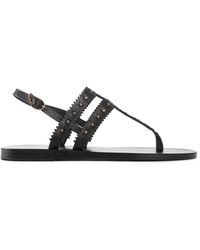Ancient Greek Sandals - Schwarze Ledersandalen Mit Bronzenieten - Lyst