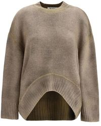 The Attico - Ikoner wollpullover mit asymmetrischem saum - Lyst