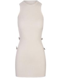 Mach & Mach - Weiße ärmellose minikleid mit seitenschleifen - Lyst