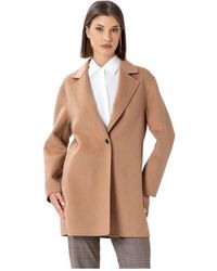 Kocca - Jassen ,Bruin ,Leer Chique Korte Jas Met Enkele Sluiting - Lyst